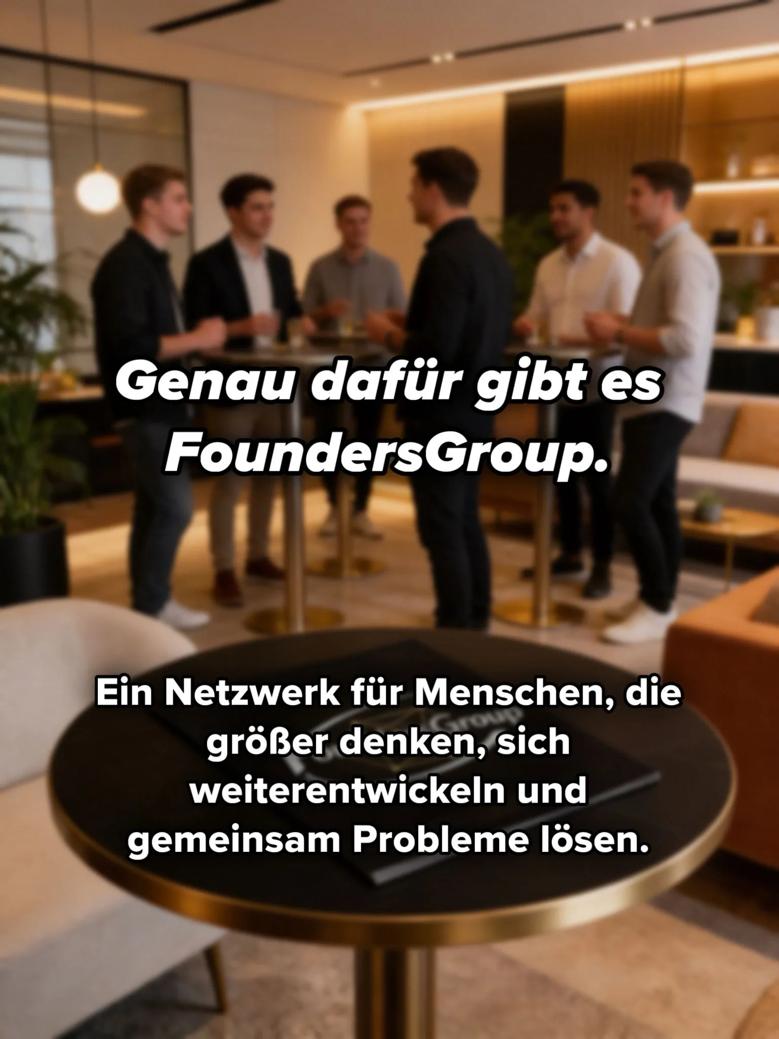 Genau dafür gibt es FoundersGroup. Ein Netzwerk für Menschen, die größer denken, sich weiterentwickeln und gemeinsam Probleme lösen.